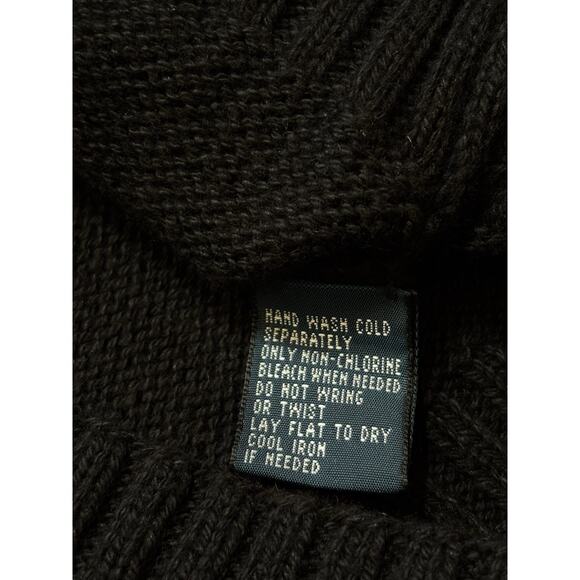 Vintage Polo Ralph Lauren Handknit Lifeguard Sweater Vest XL Black Pima Cotton - Picture 6 of 6